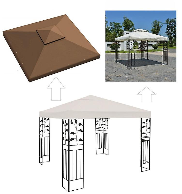 1 Stück 3 x 3 m Ersatzdach für Pavillon, doppelstöckige Dachabdeckung, Wetterschutzabdeckung für Gartenterrasse