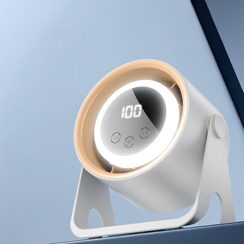 

Portable Fan with Night Light Silent Desktop Digital Display Usb Charge High-speed Circulating Cooling Fan for Christmas Gift