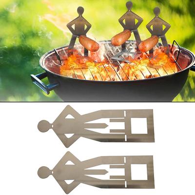 BBQ Edelstahl Wursthalter Ein lustiges Grillgeschenk Hot Dog Stand Stehender Mann Wurstständer für Grill Camping Frühlingsausflug