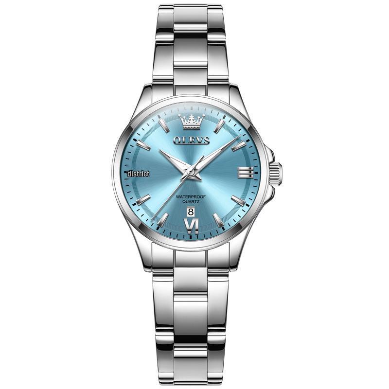 Oulishi Solid Steel Women's Quartz Watch - High-End, Waterproof, Fully Automatic Fashion Accessory