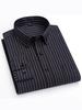 2025 Men's Striped Cotton Oxford Long Sleeve Button-Down Cardigan Shirt, Plus Size Available