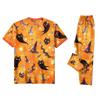 Family Matching Halloween Pajama Sets Short Sleeve T-Shirt and Pants Print Wear for Women Men Kids