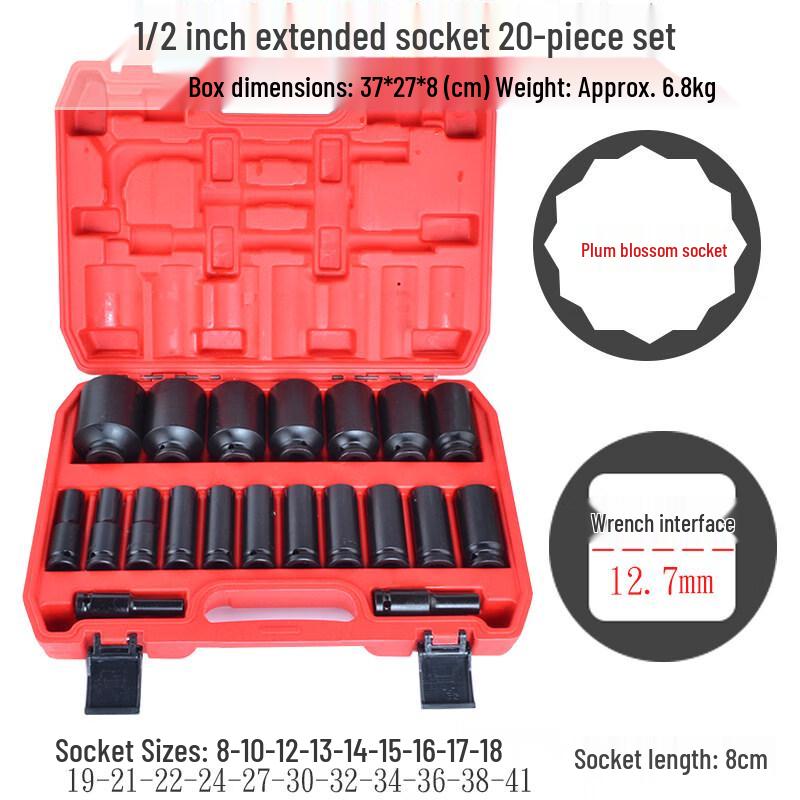 Rongyu 20-Piece 1/2 & 3/4 Inch Drive Air Impact Socket Set