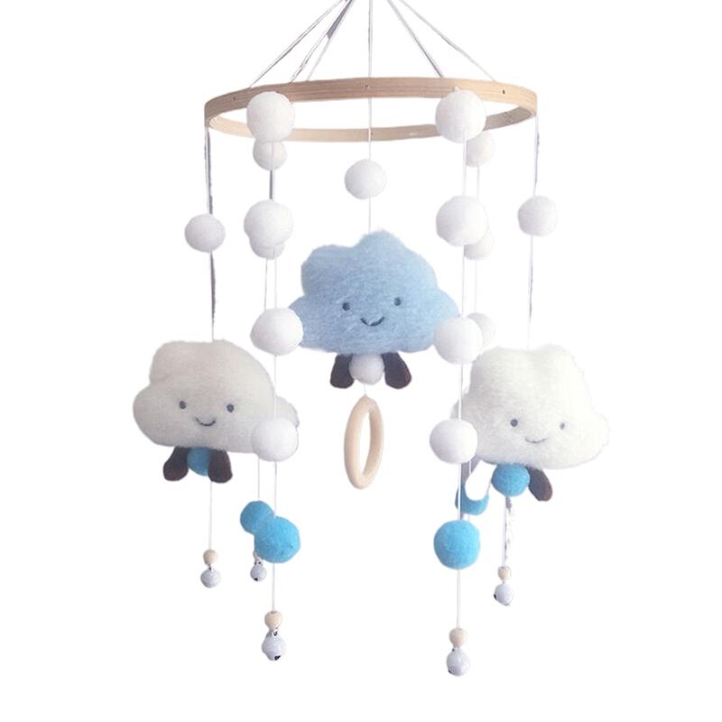 

Детский мобиль Подвесной колокольчик на кроватку Новорожденные Детский колокольчик Ветер Детская комната Мобиль-облако Колокольчик ветра для детской кроватки синий