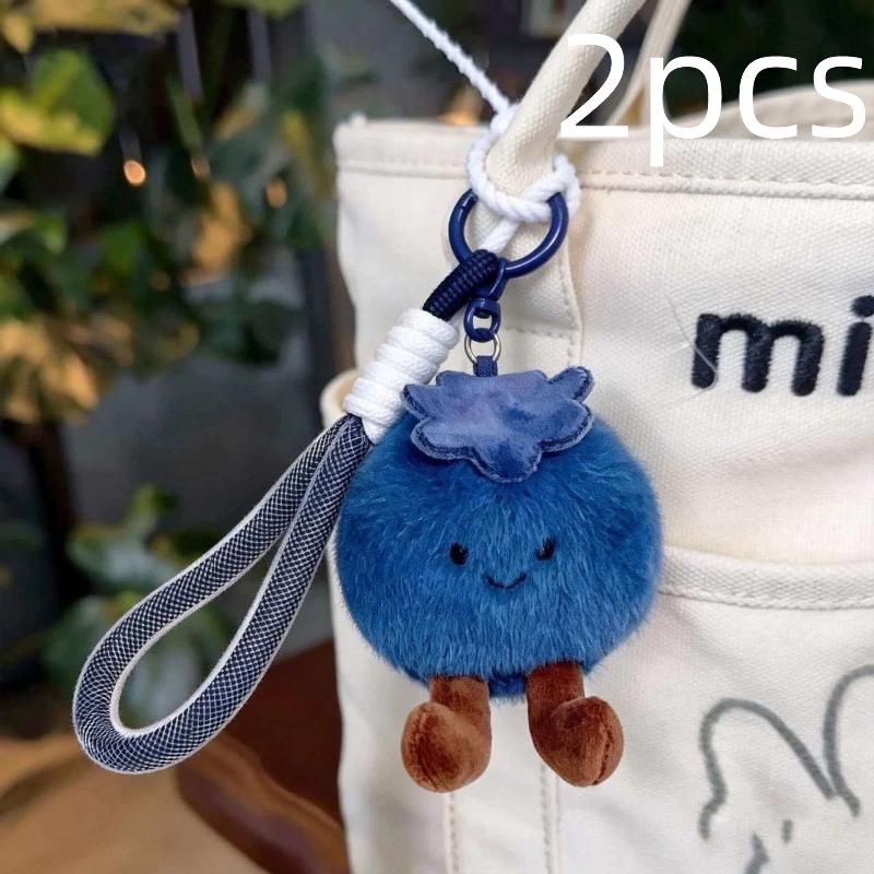 1/2 Pezzi Portachiavi Peluche Soffice Mirtillo Bambola Morbida Giocattolo Ciondolo per Borsa Ciondoli per Telefono Significano 'Bloccare la Sfortuna', Decorazione per la Casa Regalo