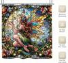 Enchanted Fairy Waterproof Shower Curtain for Bathroom Decor, Stained Glass Style, Vibrant Colors, Unique Art Design