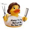 Resin Duck Statue Barber Figurine with Scissors and Comb, Yellow for Salon Decor, Handmade Hair Stylist Gift Creative Hairdresser Gift, Funny