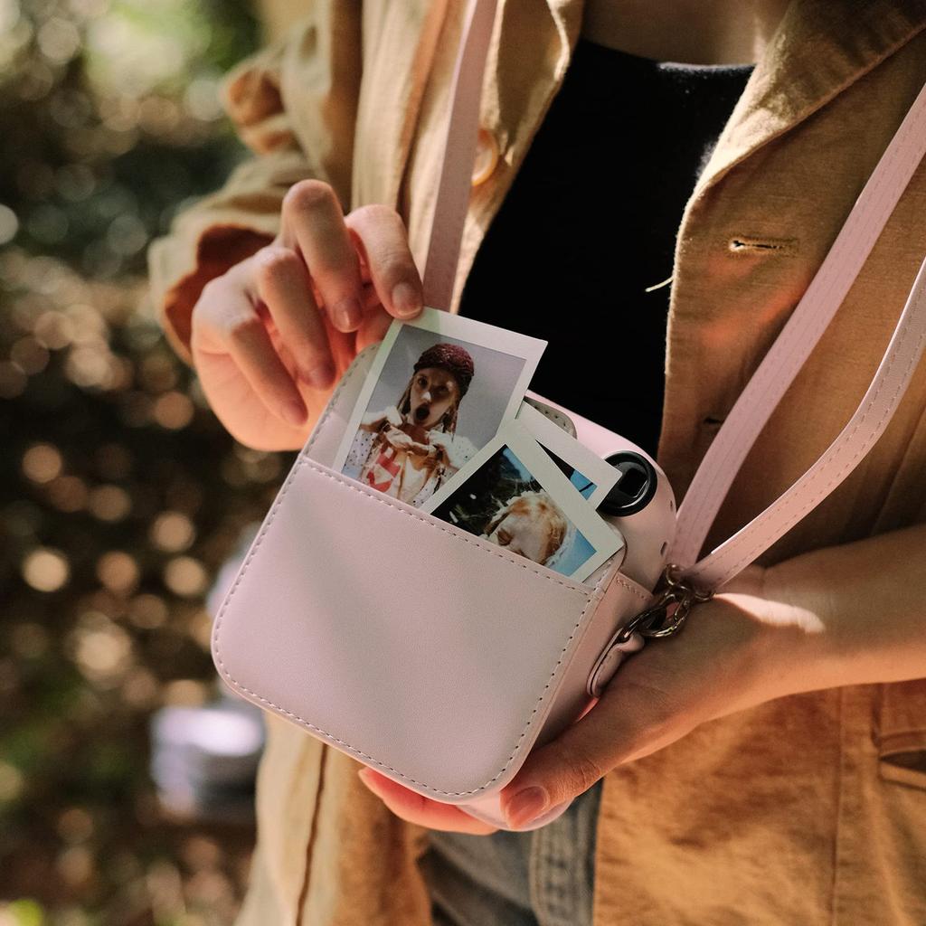 Rieibi instax mini 12 Fujifilm instax mini 12 instax mini 12 protective instax mini 12 storage PU magnetic shoulder strap easy to full stylish case,