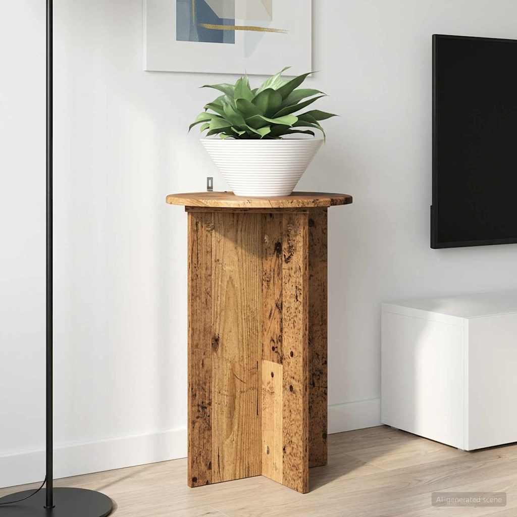Plant Stand 2 Pcs Reclaimed Wood Look Ø40 X 60 Cm Engineered Wood