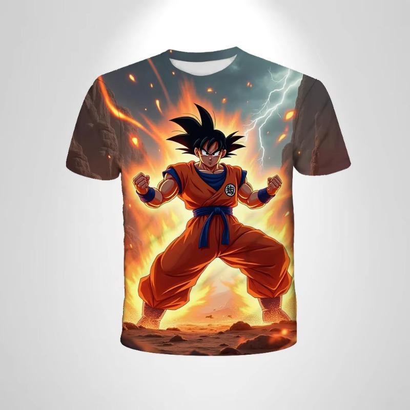 2026 Dragon Ball Z Super Saiyan Goku 3D Print T-Shirt Men Women Kids Anime Fans Streetwear Graphic Tee Summer Casual Tops