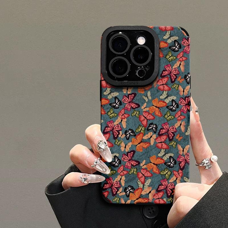 

For Apple 16promax Mobile Phone Case 15 Color Butterfly for IPhone14pro Protective Cover 13pm Female New Model For Apple 6G/6S