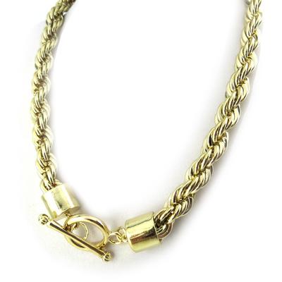[N0290] - Gold 'Round Rope Mesh' Necklace