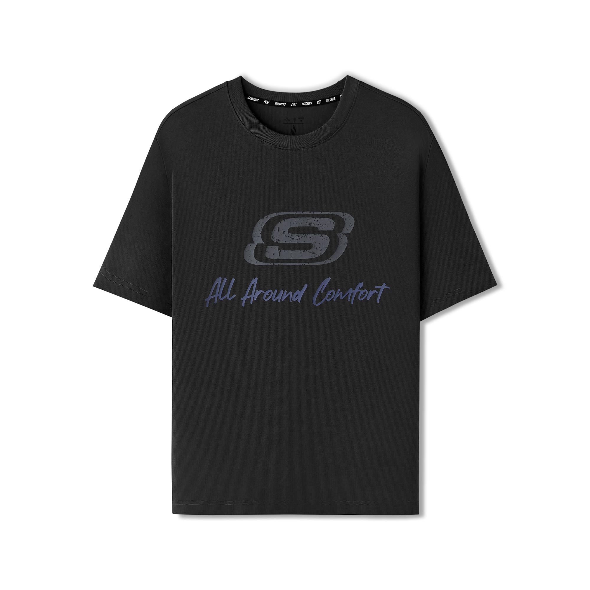 Skechers Knitted Cool Dry Breathable Comfortable Soft Basic Versatile Fashion Simple Round Neck Short Sleeve T-Shirt Unisex Tops L225U129-0018 S