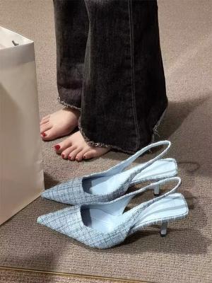 Size 35-43, Large Size Women's Shoes Internet Celebrity Design Sense High Heels Female Middle Heel Fairy Sandals 41 Bag Head French Shoes