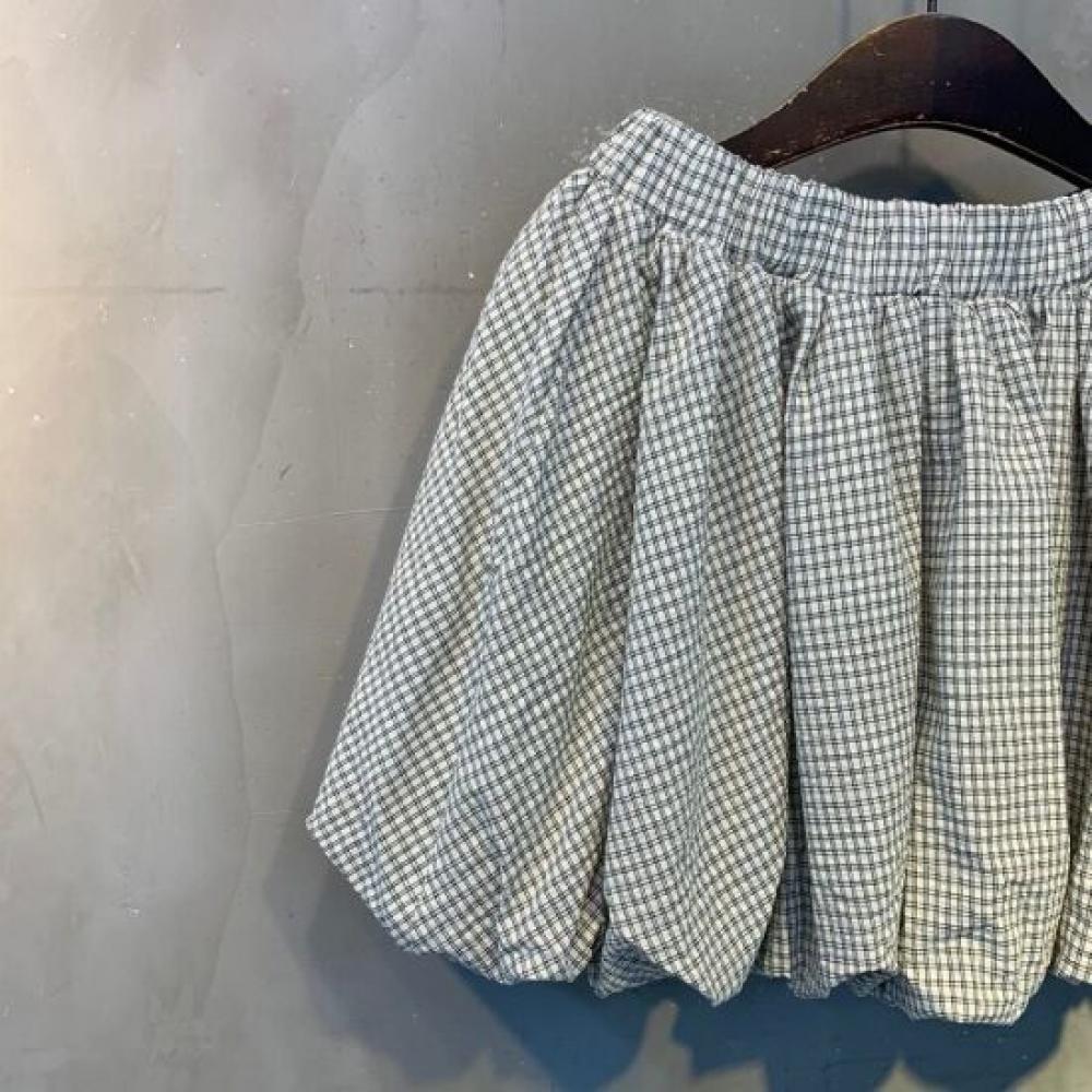 C S In The Room vIntage CheCk Balloon bandIng mIni Skirt 2Color