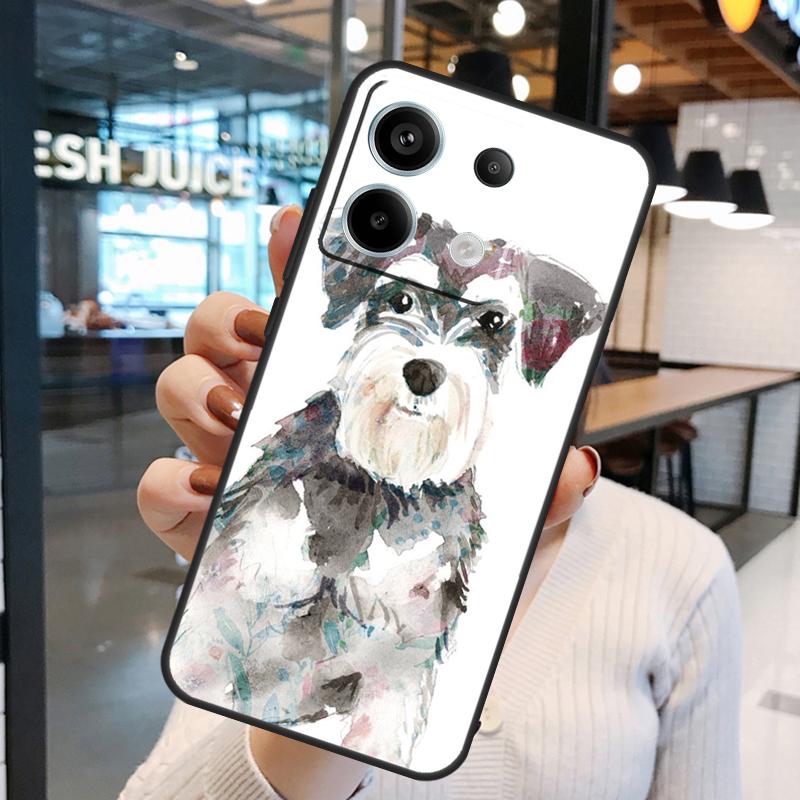 Schnauzer Welpe Hund Kunst Hülle Für Xiaomi Redmi Note 14 Pro 10 11 12 13 15 Pro Plus Redmi 15C 14C 10C 12C 13C 15 Hülle