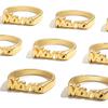 New Fashion Gold Color Mama Letter Rings Anniversary Family Ring Mother Finger Zircon Gift for Women