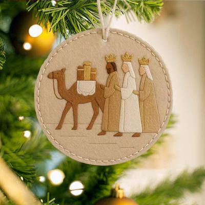 Nativity Felt Christmas Ornament Religious Christmas Tree Hanging Decoration Handmade Christian Nativity Scene Crafts for Holiday Home Decor