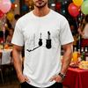 Taka Shirt Cat Guitar T-Shirt, Funny Cute Cat Band Graphic Tee, Black White Minimalist Cat Love