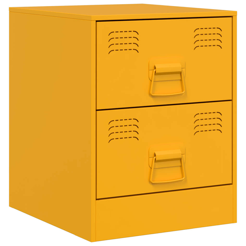 Nightstands 2 pcs. Yellow 34.5 x 39 x 44 cm Steel