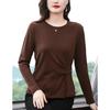 Women's 2025 Early Autumn Fleece Long-Sleeve T-Shirt: Flattering, Slimming, Versatile Base Layer Top