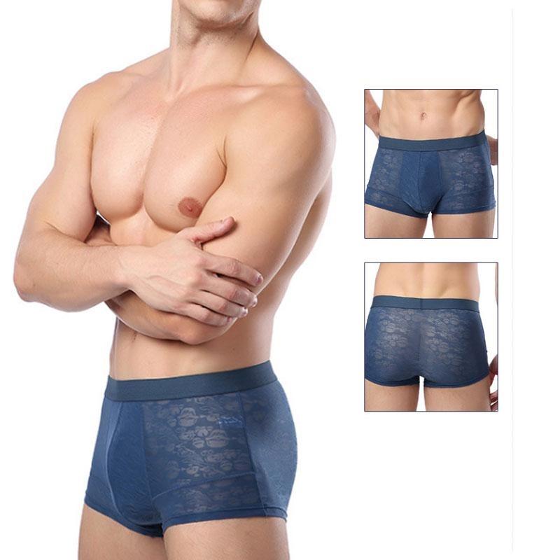Pánské prodyšné průhledné boxerky Sexy spodní prádlo kalhotky kalhotky