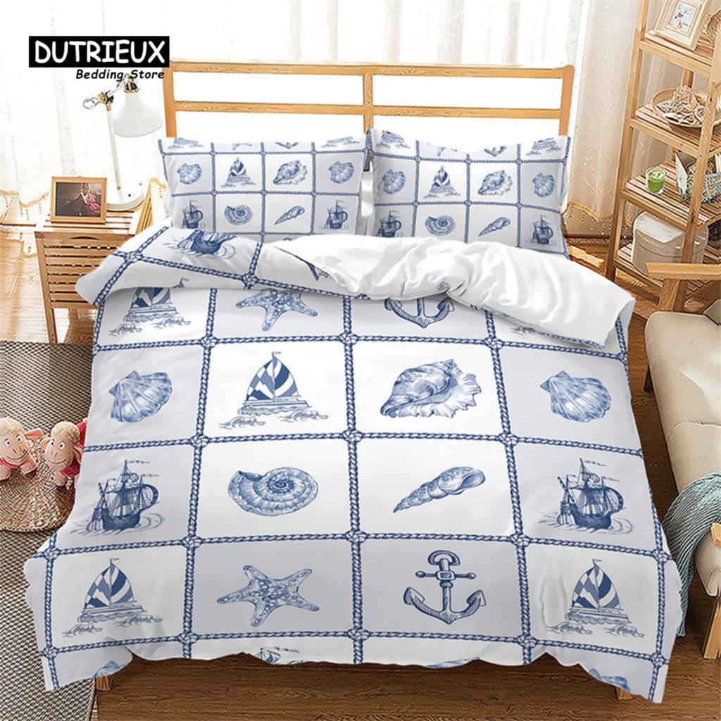 

Kids Cartoon Ocean Fish Duvet Cover Microfiber Sea Underwater World Comforter Cover Full For Boys Girls Marine Theme Bedding Set EU single(135x200cm)