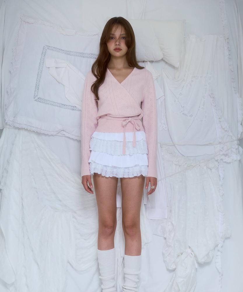 ROSEFRANTZ Muse Wrap Rib Knit [Pink]