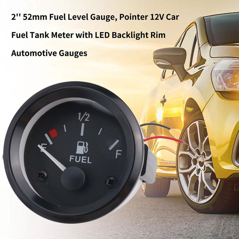 LED Backlit Fuel Gauge Meter Suitable for Most Cars Designed to Work on 12V Systems with Clear Readability Features