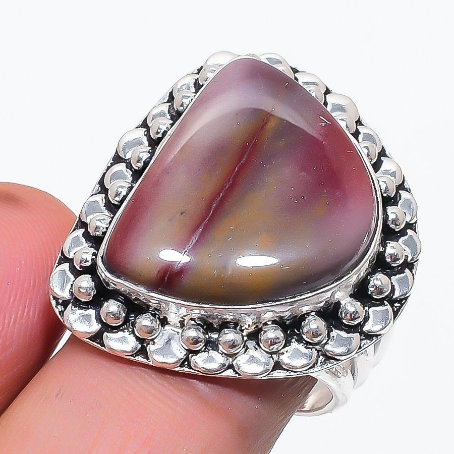 Natural Mookaite Gemstone 925 Sterling Silver Jewelry Ring Size 7.5 N3V25