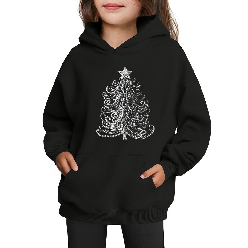 Sweatshirts For Teen Girls Hoodies Long Sleeve Drawstring Pullover Cute Printed Oversized Hoodie Christmas