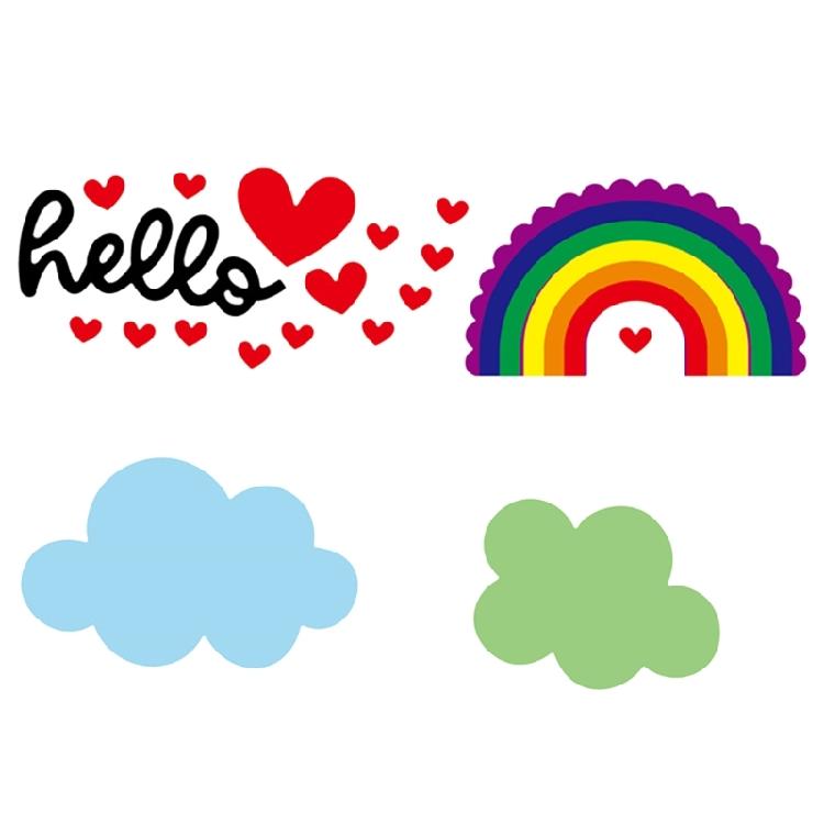 Carbon Steel Cutting Dies Loves Heart Rainbows Metal Die Cuts Stencils Template