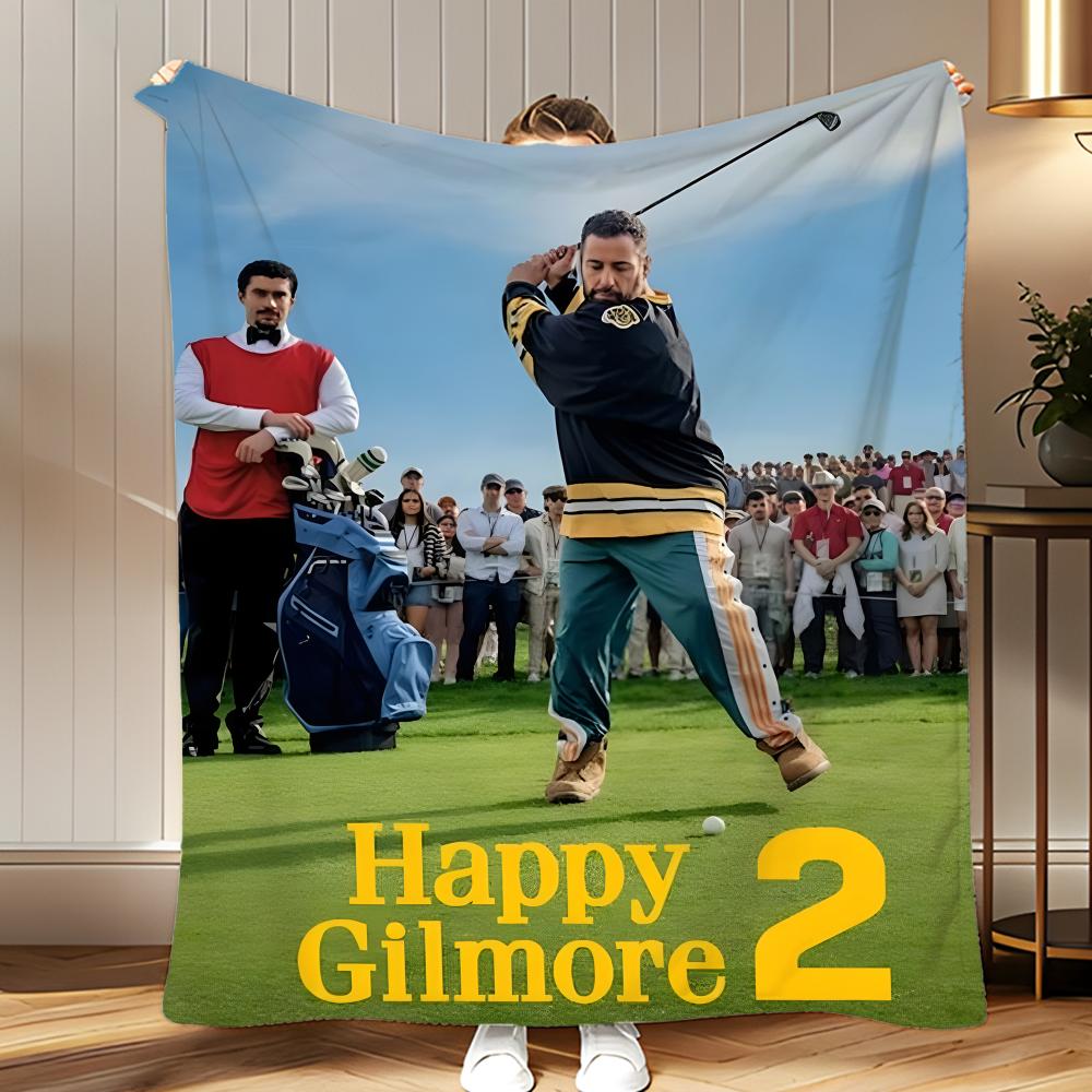 classic movie Happy Gilmore Throw Soft Coral Fleece Blanket 310gsm Fluffy Warm Throw for Sofa Bed Couch Bedroom Decor 75x100cm