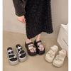 Premium Thick-soled Slippers for Women's Outer Wear 2025 New Fashion Rhinestone Heightening Small Muffin Beach Cool Slippers