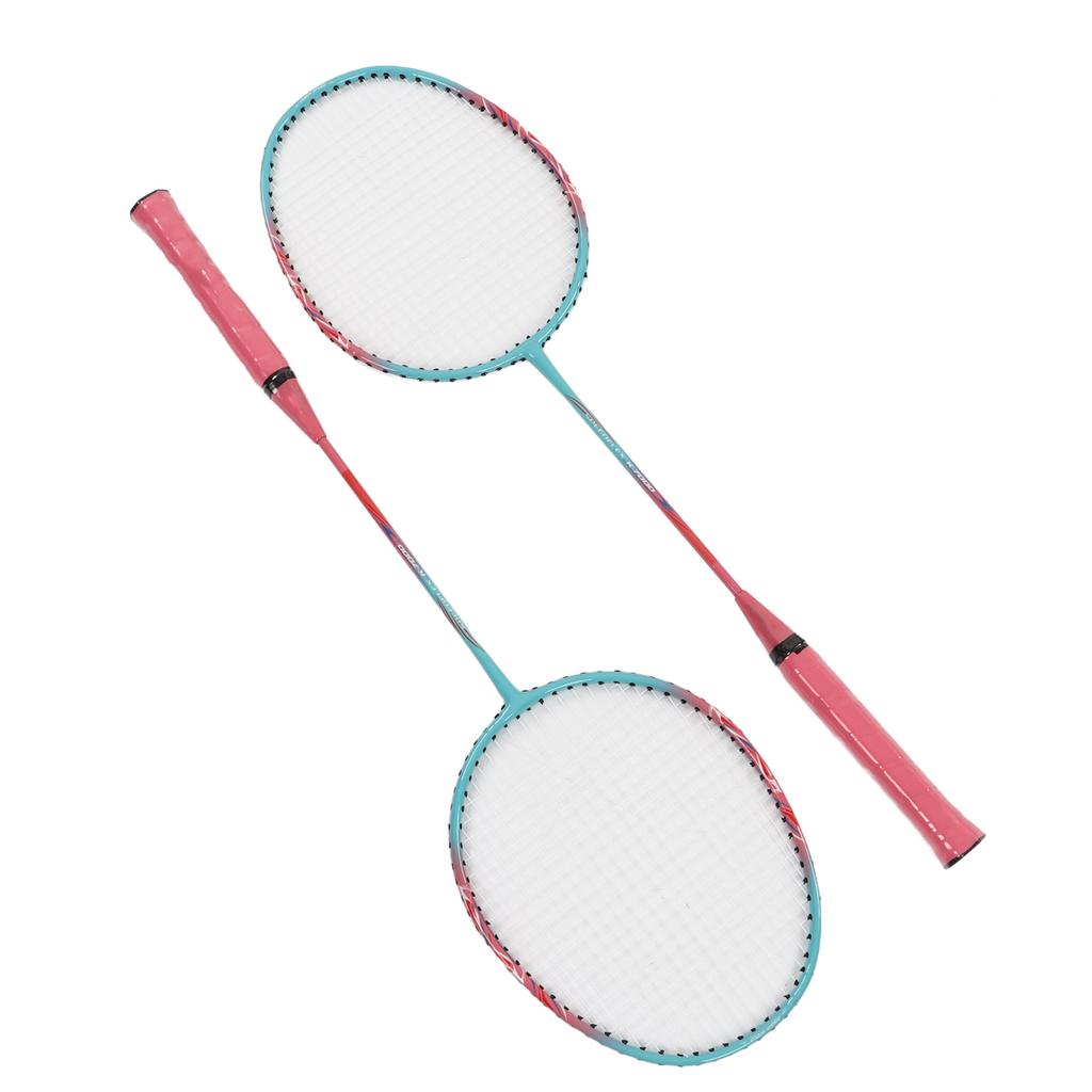 Badminton Racket Lightweight Portable Iron Alloy Frame Double Badminton Racquets for Beginner