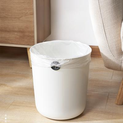 Minimalist White Round Trash Can No Lid With Round Hole For Securing Trash Bag Waste Paper Basket Living Room Household Use