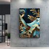 Mountain Sea Forest Whale Abstract Landscape Wall Art Canvas Painting Nordic Posters Prints Wall Pictures For Living Room Decor