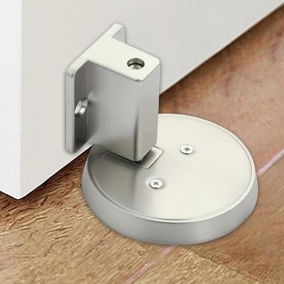 Windproof Door Jammer Metal Floor Mount Door Jammer Mechanical No Drilling Door Stopper With Adhesive For Home Living Room