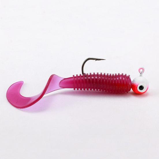 20Pcs Soft Fishing Lure Metal Jig Head Fishing Hooks Realistic Design Bright Color Artificial Bait Worm Lure Fishing Accessories