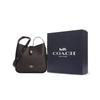Coach Hadley 25 Metallisches Logo Kunstleder Schulter Crossbody Tasche Medium Damen Taschen Nussbaum Schwarz CW003-IMXAQ