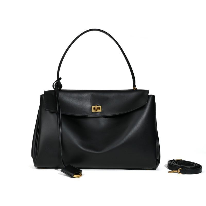 2025 New Women's Bag Authentic Leather High-end One-shoulder Large Capacity 100-piece Cross-border Cowhide