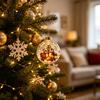 Decorative Holiday Lighted Scenes Glowing Christmas Story Ornament, Light-Up Ball with Warm LED Light, Mini Acrylic Festive Tree Baubles Scene