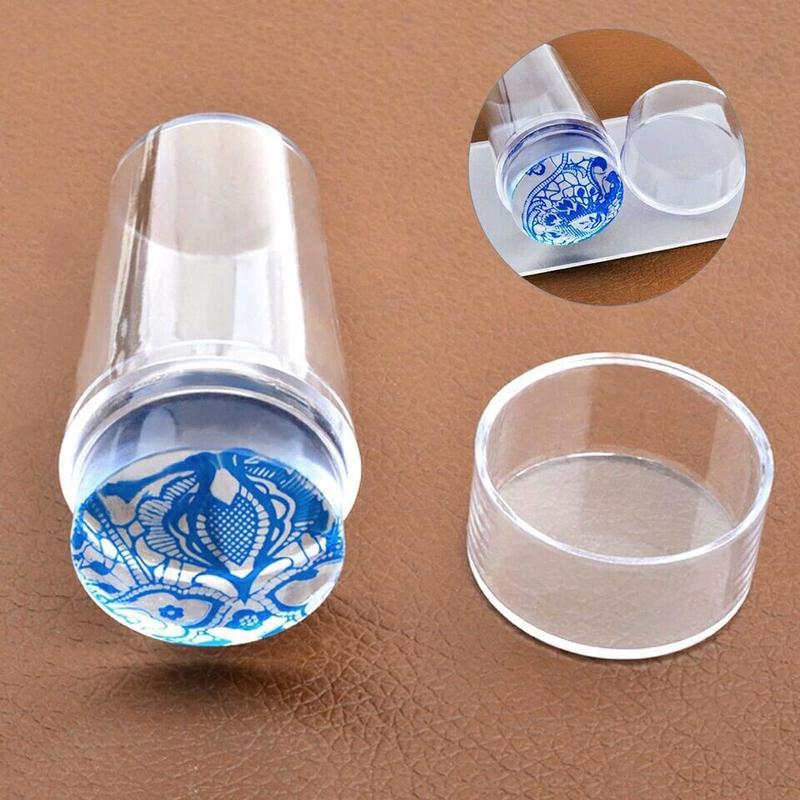 1set Unique New Design Pure Clear Nail Art Stamper Scraper Set Marshmallow Nail Stamp Tools