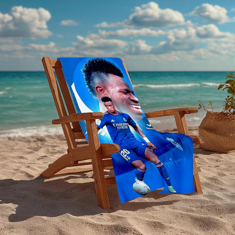 Vinicius Junior Fashion Beach Towel: Ideal for Summer Adventures Soft, absorbent and quick drying suitable for swimming and bathing