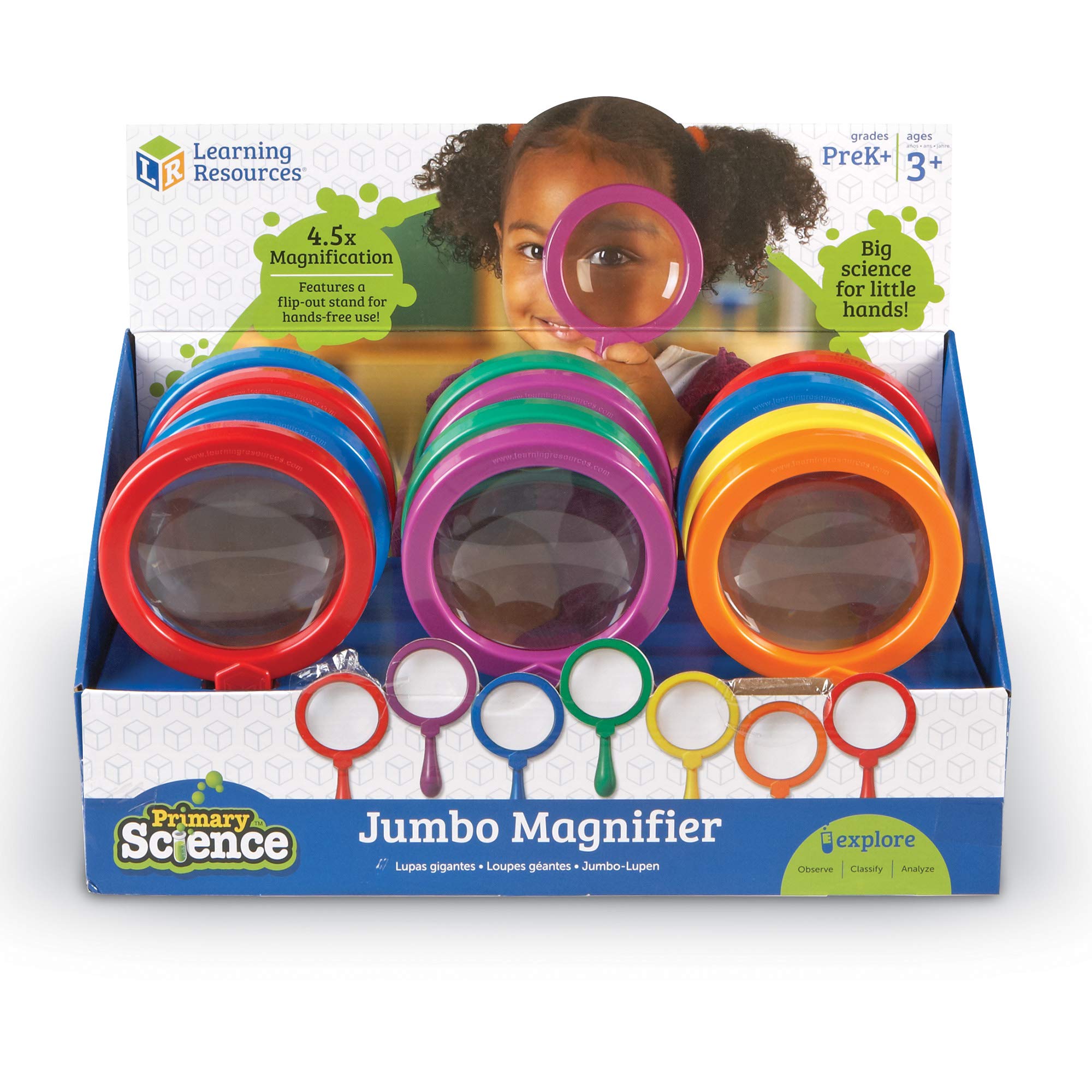 

Learning Resources Jumbo Magnifying Glass Set of 12 Science LER2775 Genuine Product