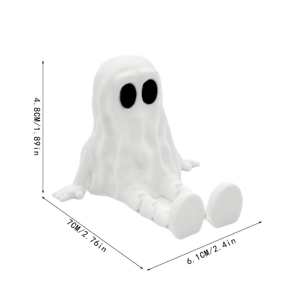 3D Print Halloween Ghost Ornament Figurines Ghost Festival Party Decoration Joint Movable Ornament Mini Scene Model Miniatures