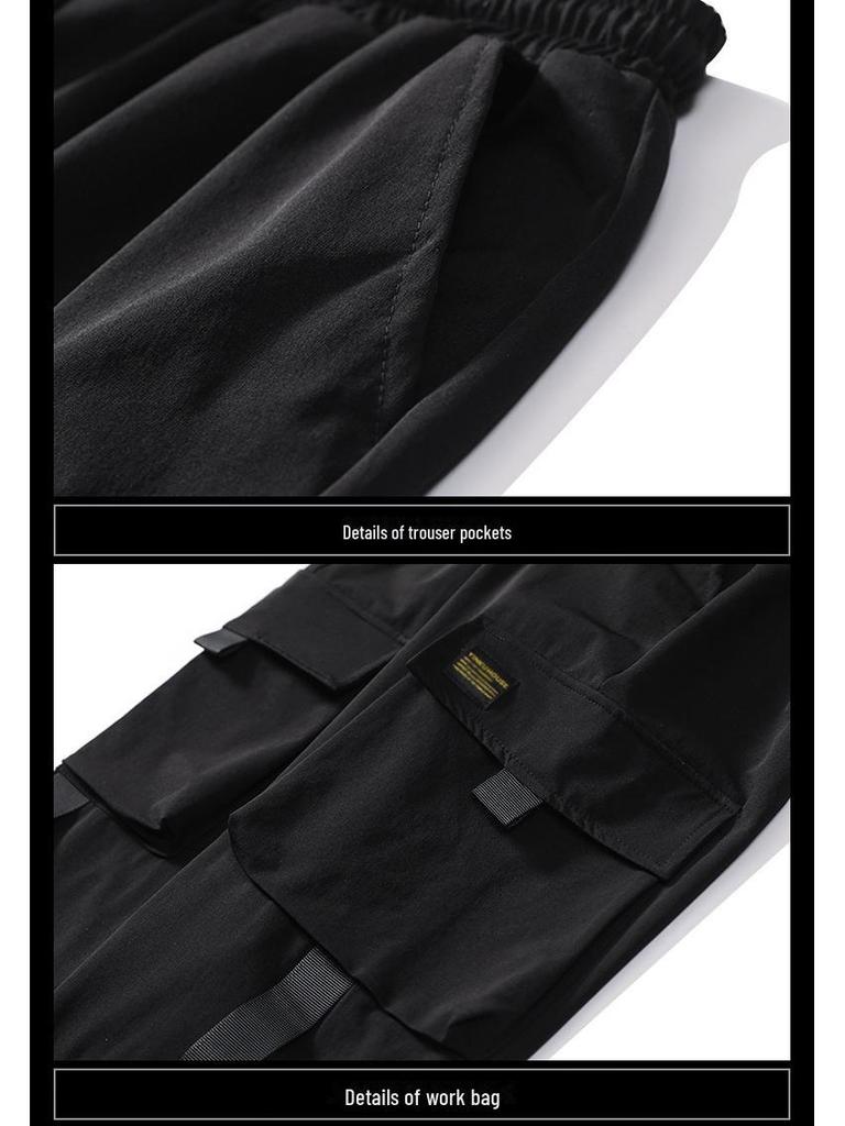 Salopetă modernă cu manșete pentru bărbați: Pantaloni harem largi cu nouă puncte pentru un stil casual tineresc