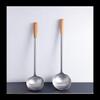 NHZHIW Stainless Steel Wok Ladle with Wooden Handle