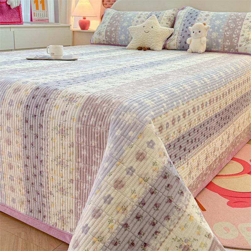 

Зимний комплект стеганого флисового покрывала из молочного бархата - Включает флисовую простыню и утолщенный наматрасник. Flexible Pairing: Pillowcase 48x74cm/pair