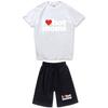 Mens Womens Cotton Short Sleeve T-Shirt Shorts Set Casual Outfit Lightweight Sporty Streetwear